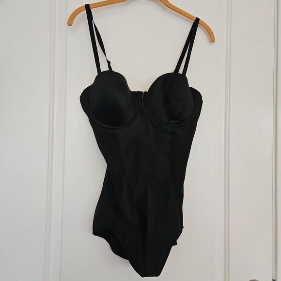 SPANX Sz LG Stretch Tummy Control Boostie Yay Strapless Convertible Bodysuit BLK - Picture 1 of 11